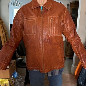 The Territory Ahead Rich Brown Leather Jacket